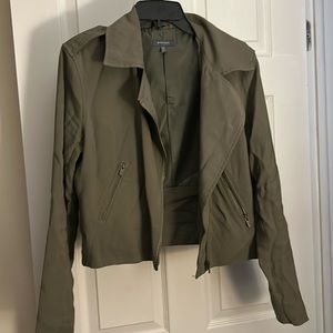 Olive green cloth moto jacket